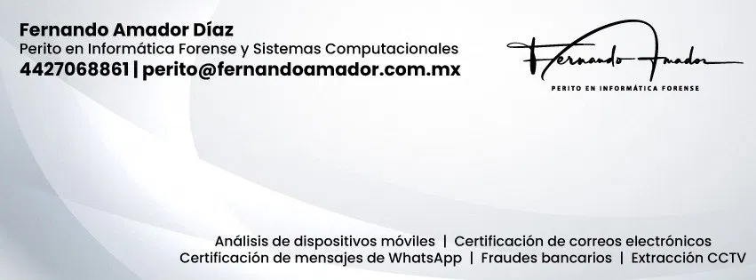 Servicios profesionales de Fernando Amador - Perito Informático